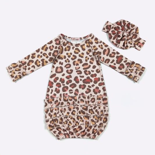 Autumn Leopard Baby Gown