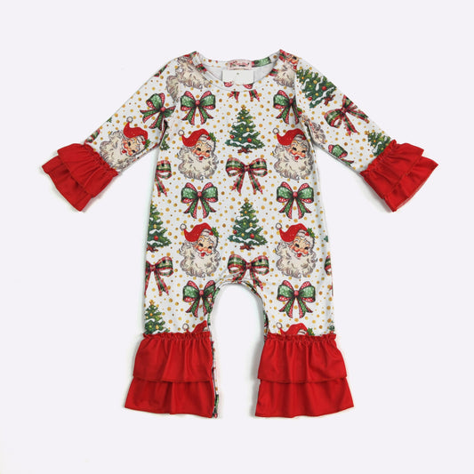 Golden Dot Santa Baby Romper