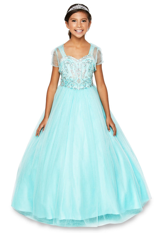 Aqua Hand Beaded Dress