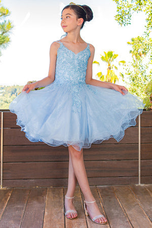 Blue Tulle Short Dress