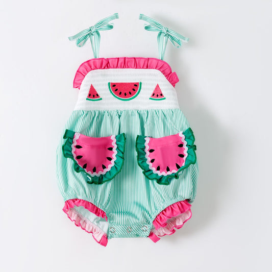 Pocket Full of Melons Smocked Bubble