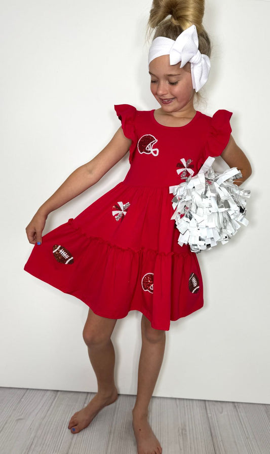 Red Football Sequin Dress
