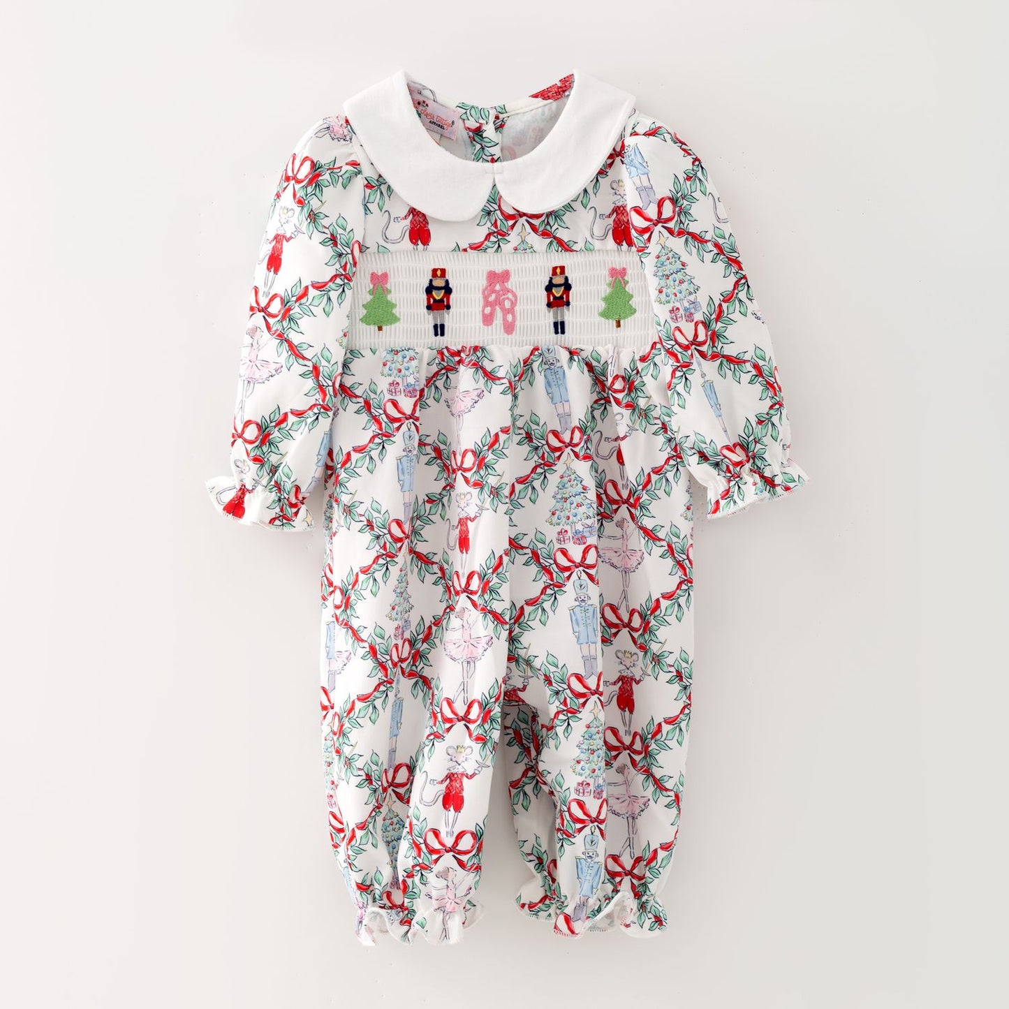 Nutcracker Trellis Smocked Romper