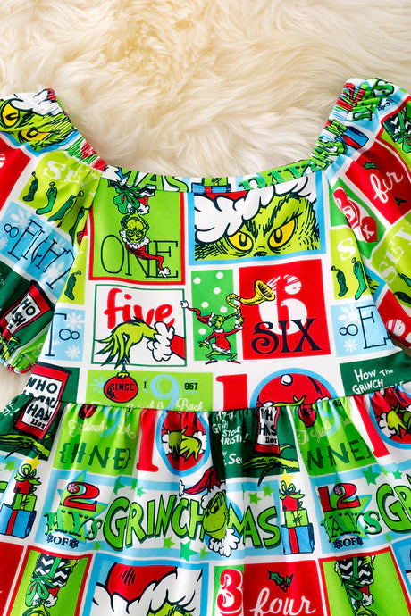 Multi Grinch Print Dress