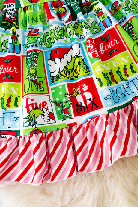 Multi Grinch Print Dress