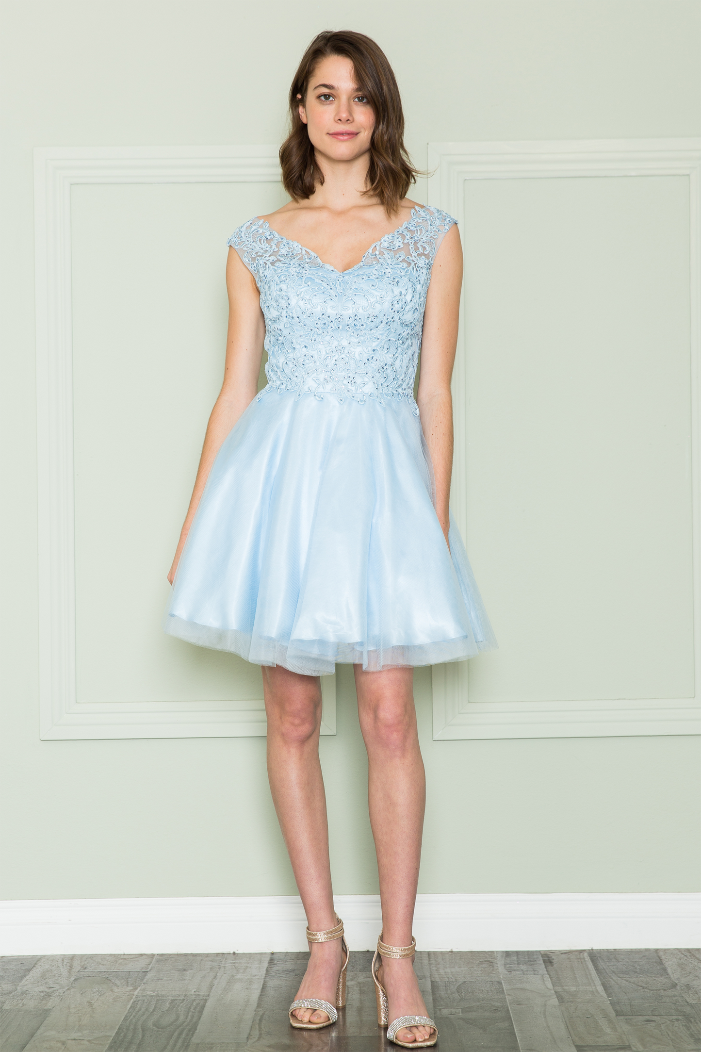 Blue Mesh Lace