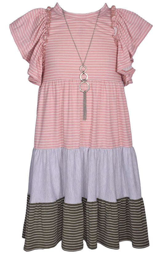 Mixed Striped Knit Dress