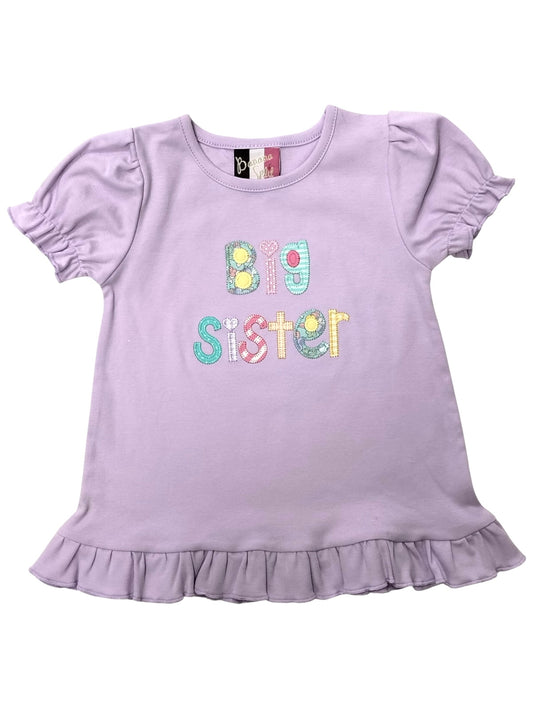 Lilac Big Sister Applique Top