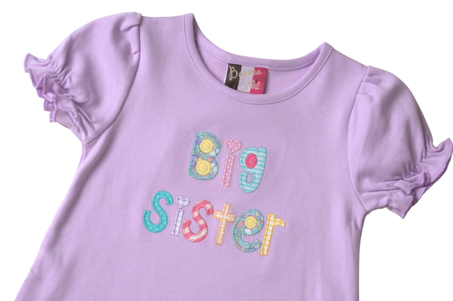 Lilac Big Sister Applique Top