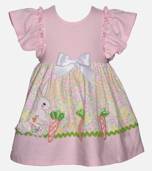 Pink Floral/Stripe Bunny Dress