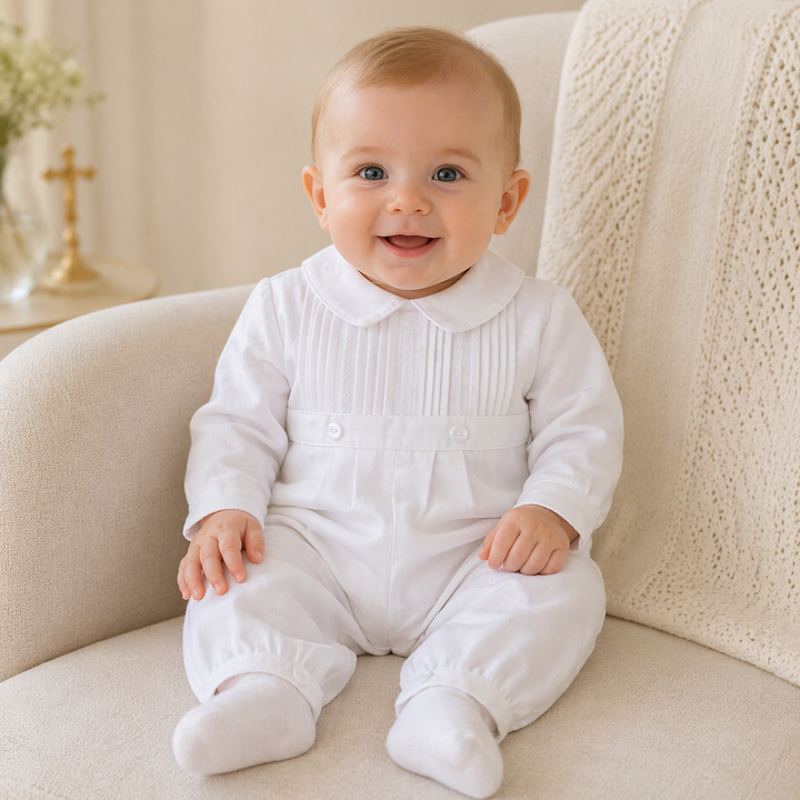 Christening Longall & Bonnet with Pintucks