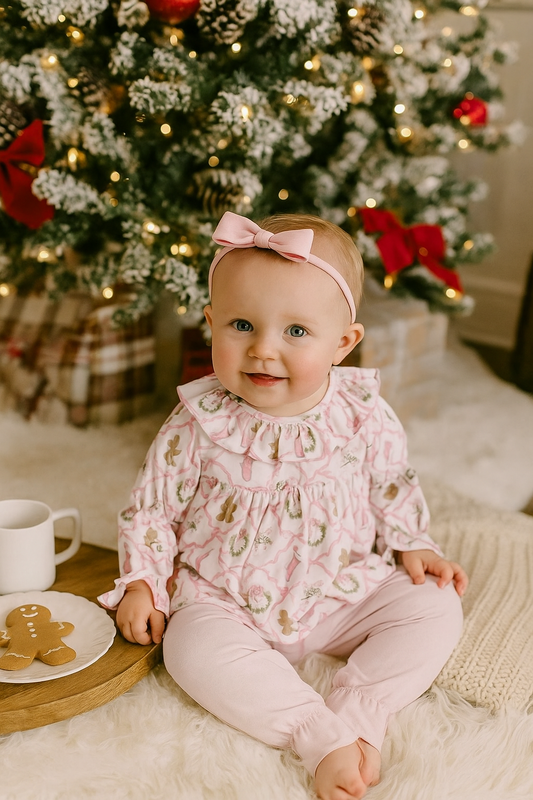 Christmas Bow Pant Set