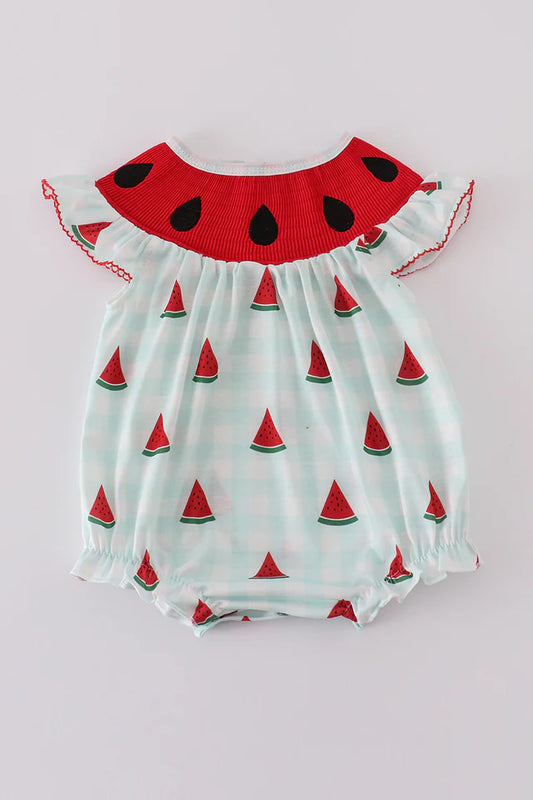 Watermelon Smocked Bubbles