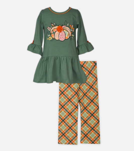 Green Plaid Pumpkin Pant Set