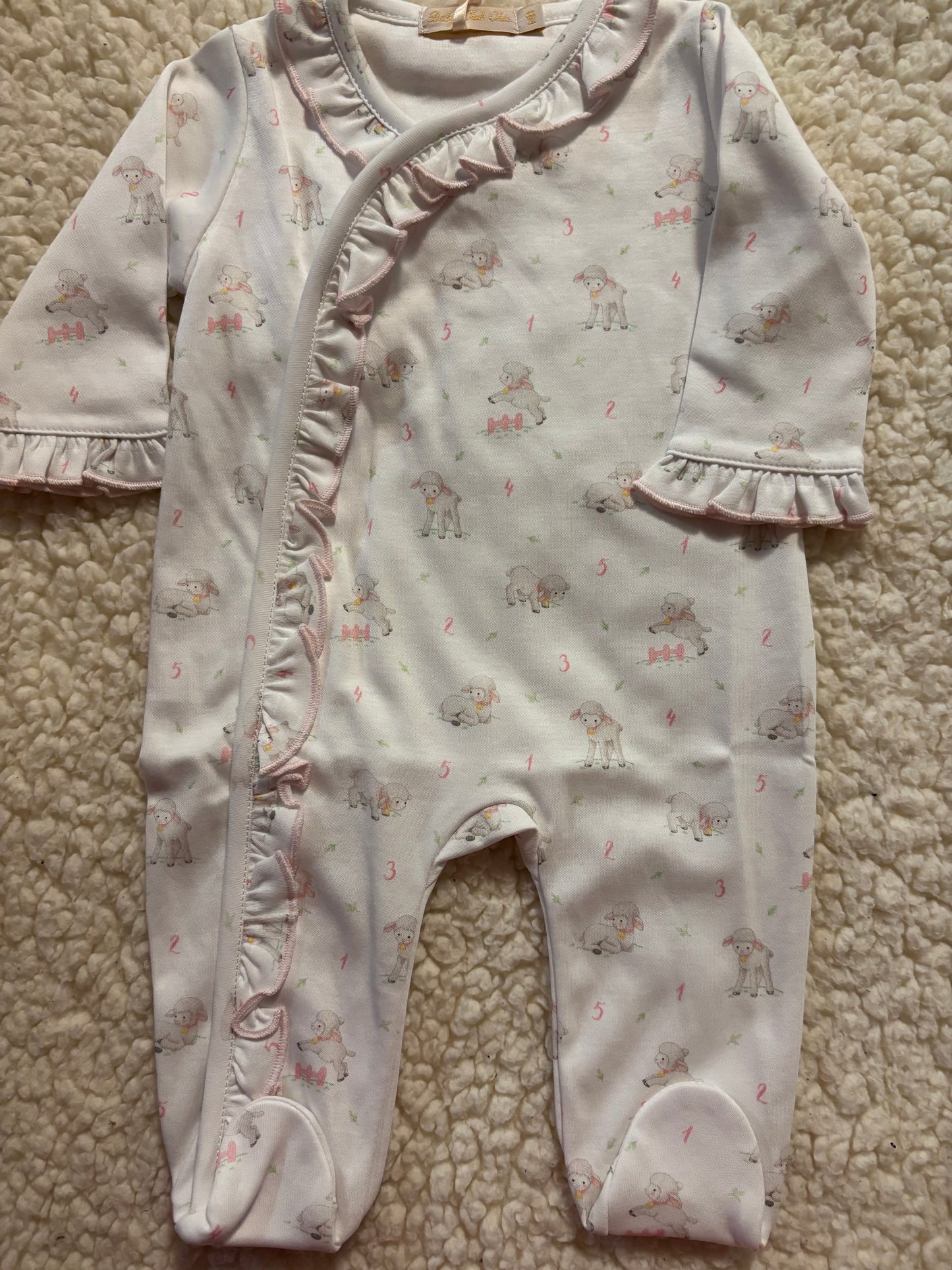 Tiny Baby Sheep Footie W/Ruffles