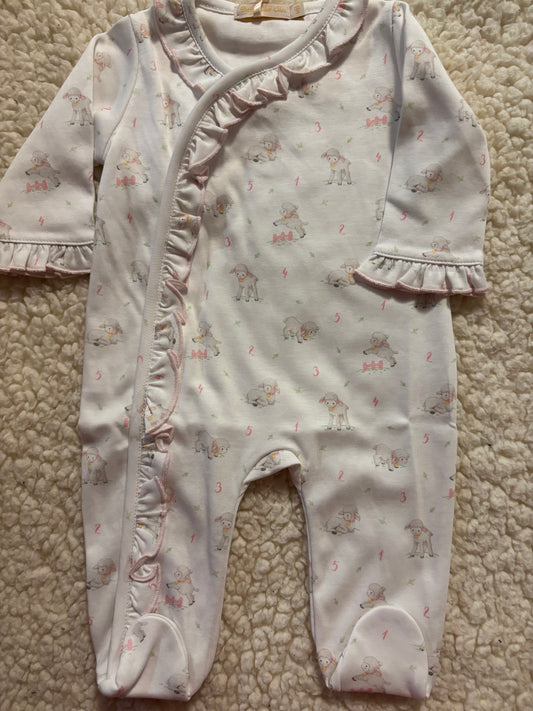 Tiny Baby Sheep Footie W/Ruffles