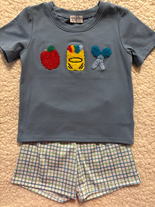 Back to School French Knot short set