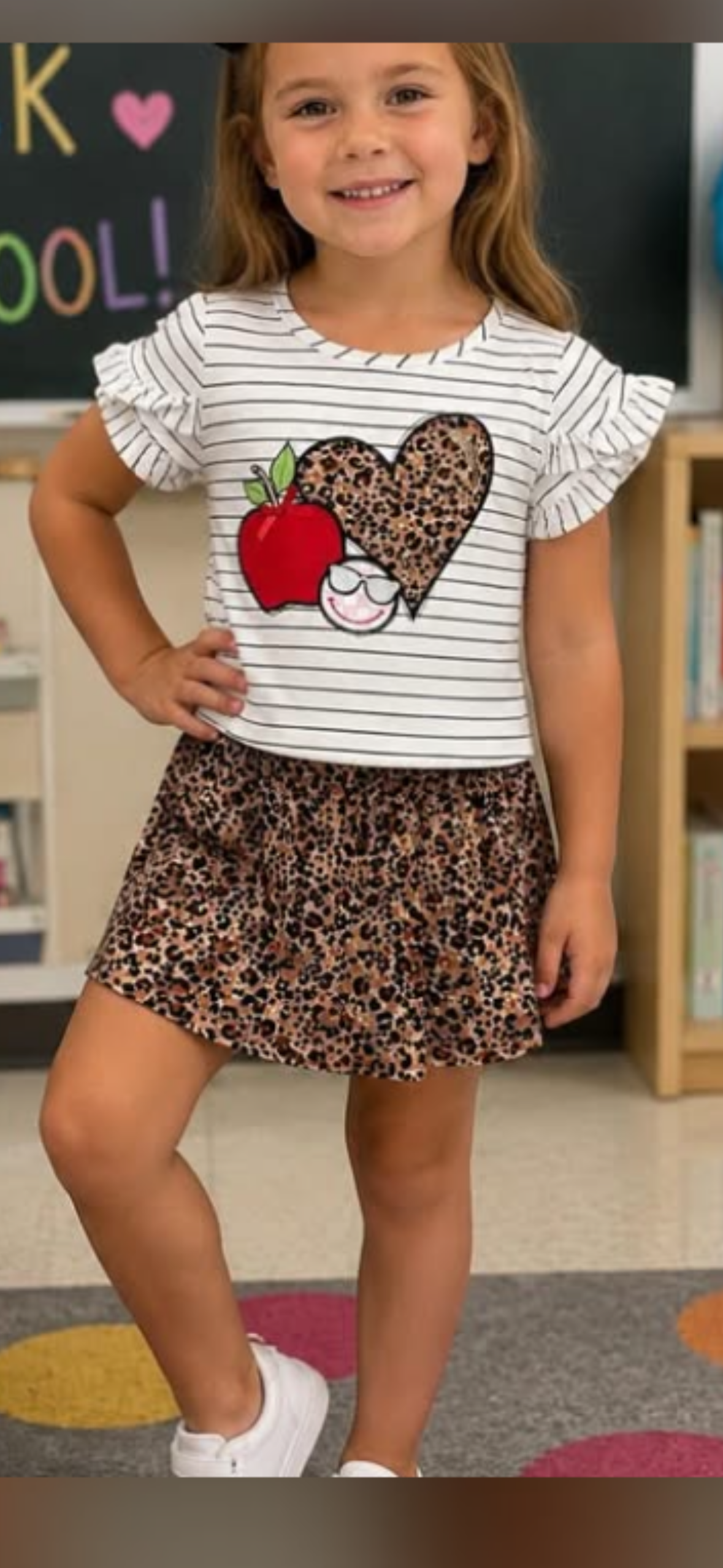 Leopard School Skort Set