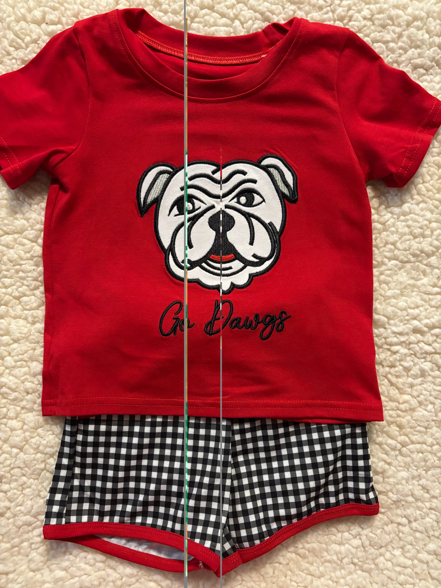 Go Dogs red short set