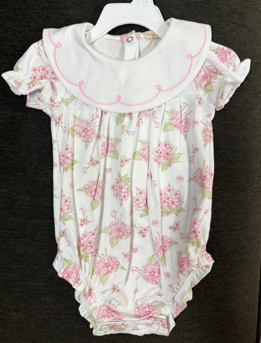 Hydrangeas Bib Embroidered Bubble