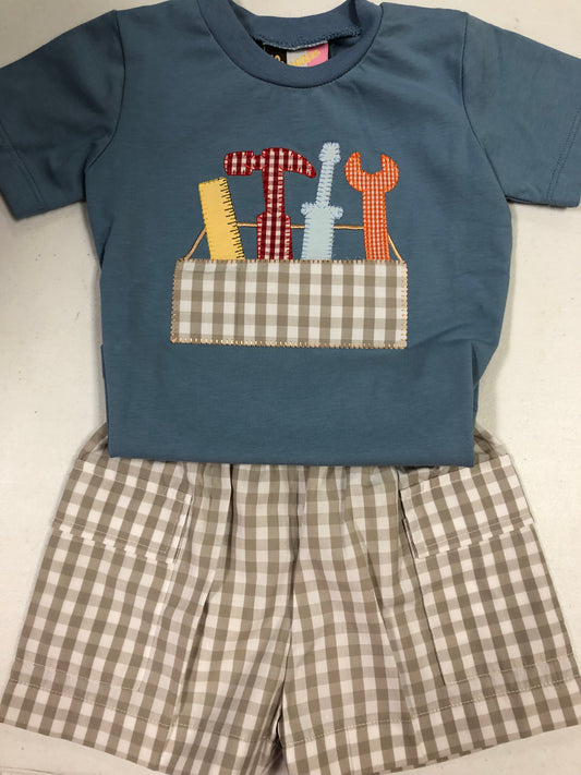 Tools Embroidered Short Set