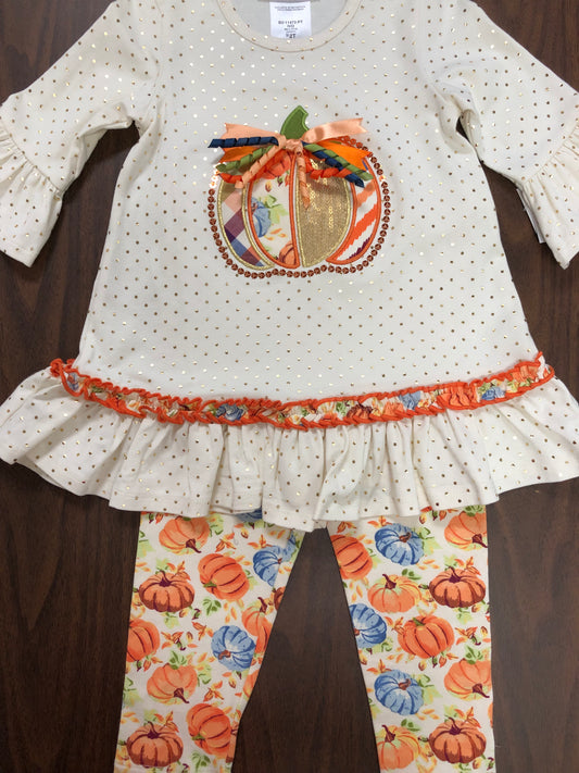 Pumpkin Applique Pant Set