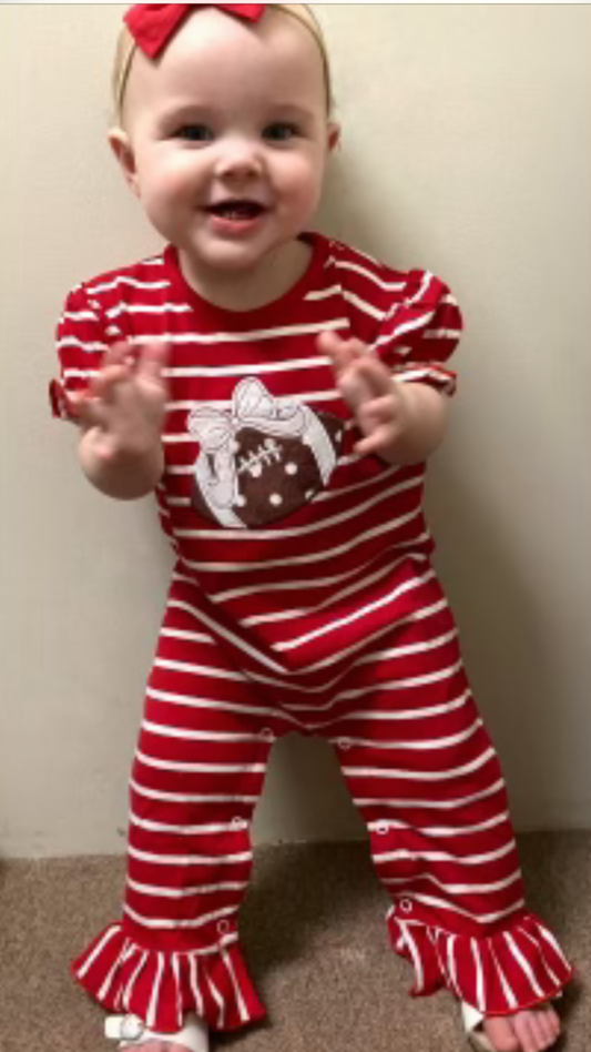 Red Football Romper