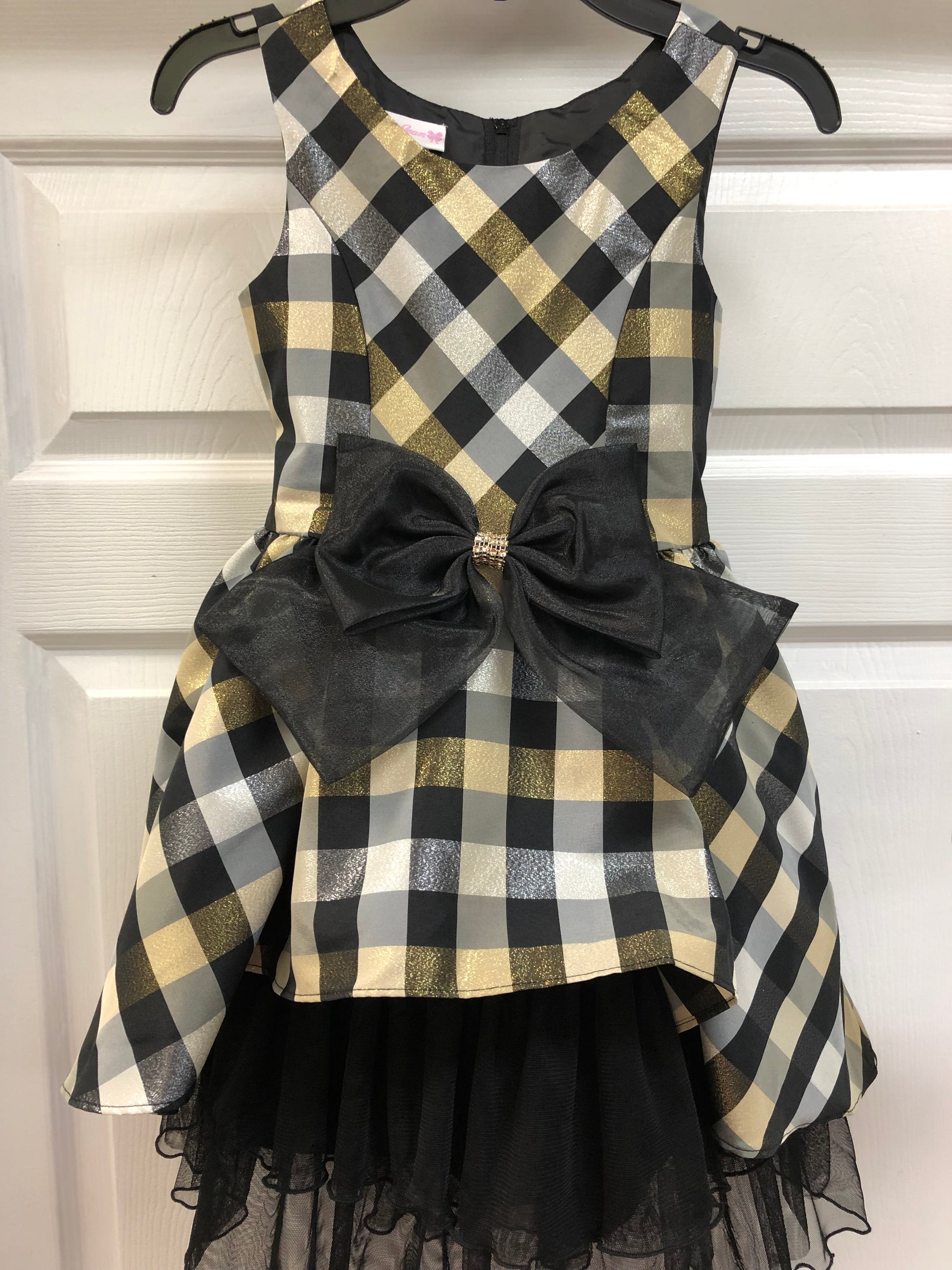 Black/Gold Checked Dress judyssmallworld Black/Gold Checked Dress judyssmallworld