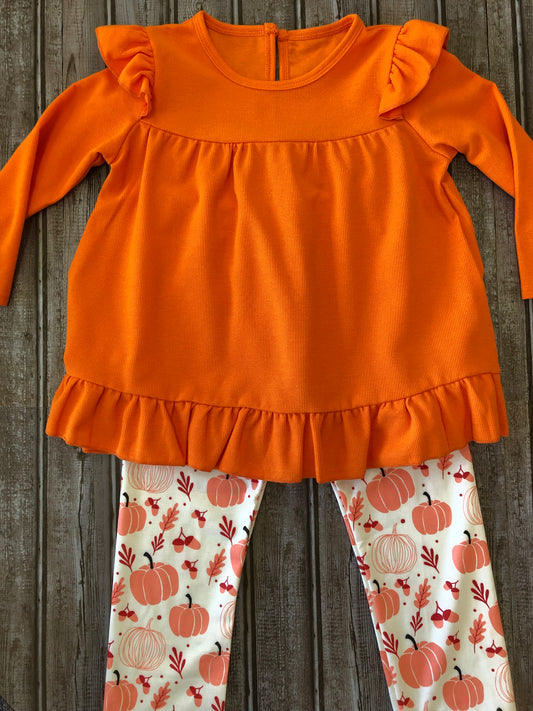 Pumpkin Print Pant Set