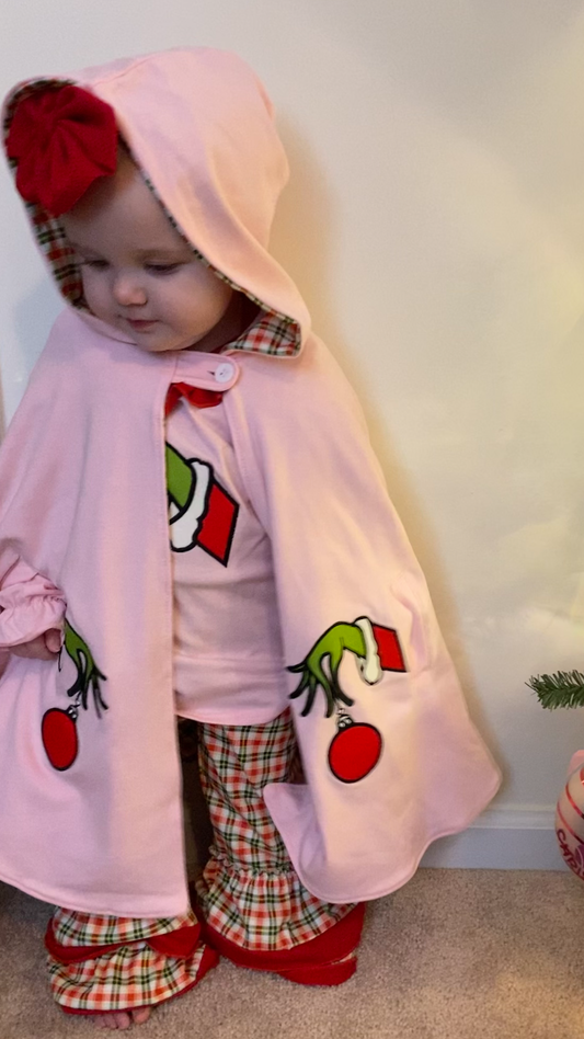 Grinch Applique Poncho