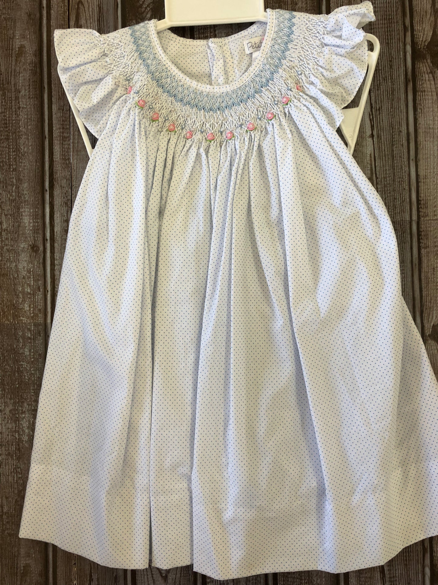 Blue Dot Smocked Dress