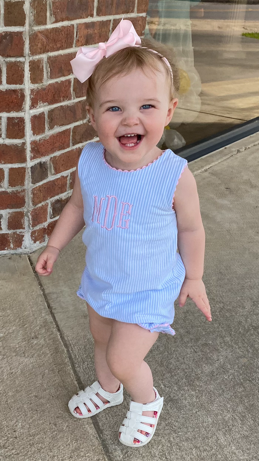 Blue or Pink Stripe Bloomer Set