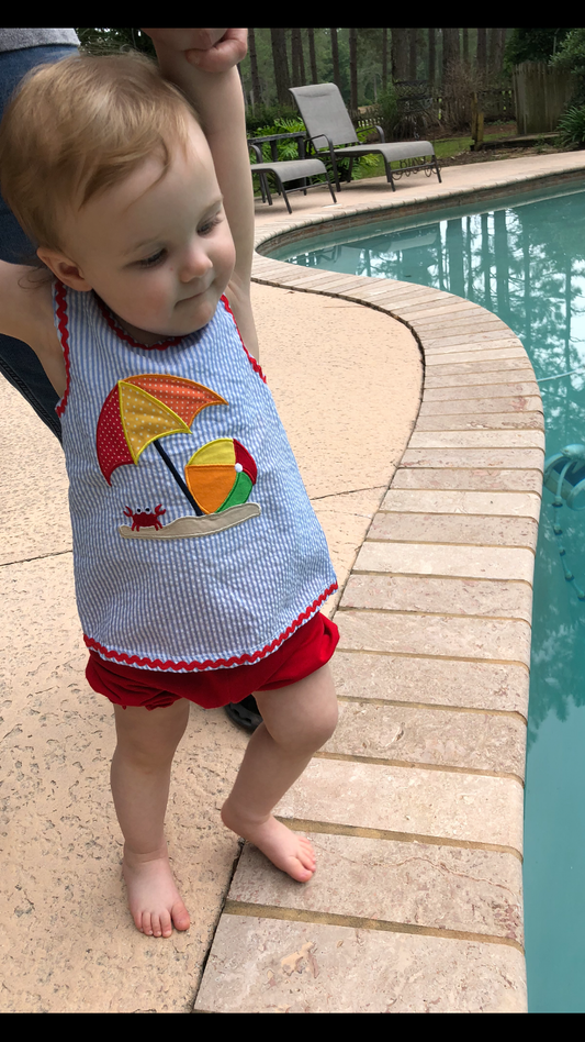 Beach/Crab Popover Bloomer Set