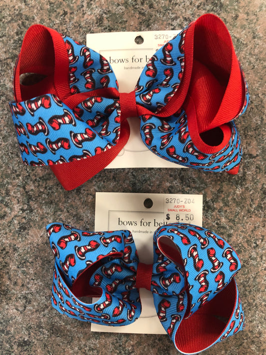 Blue/Red Dr. Seuss Hat Bow