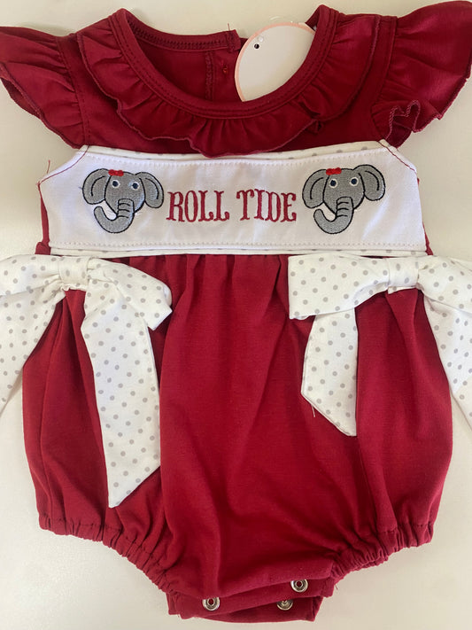 Maroon Roll Tide Embroidery Girl Bubble