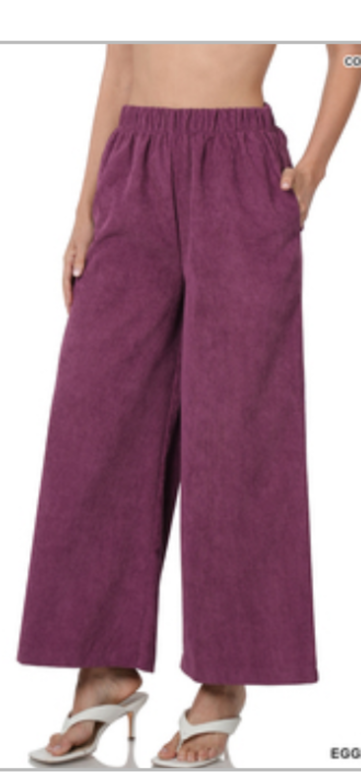 Corduroy Wide Leg Pants With Pockets
