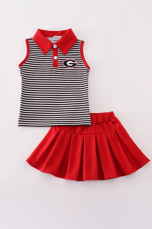 Red Georgia Skort Set