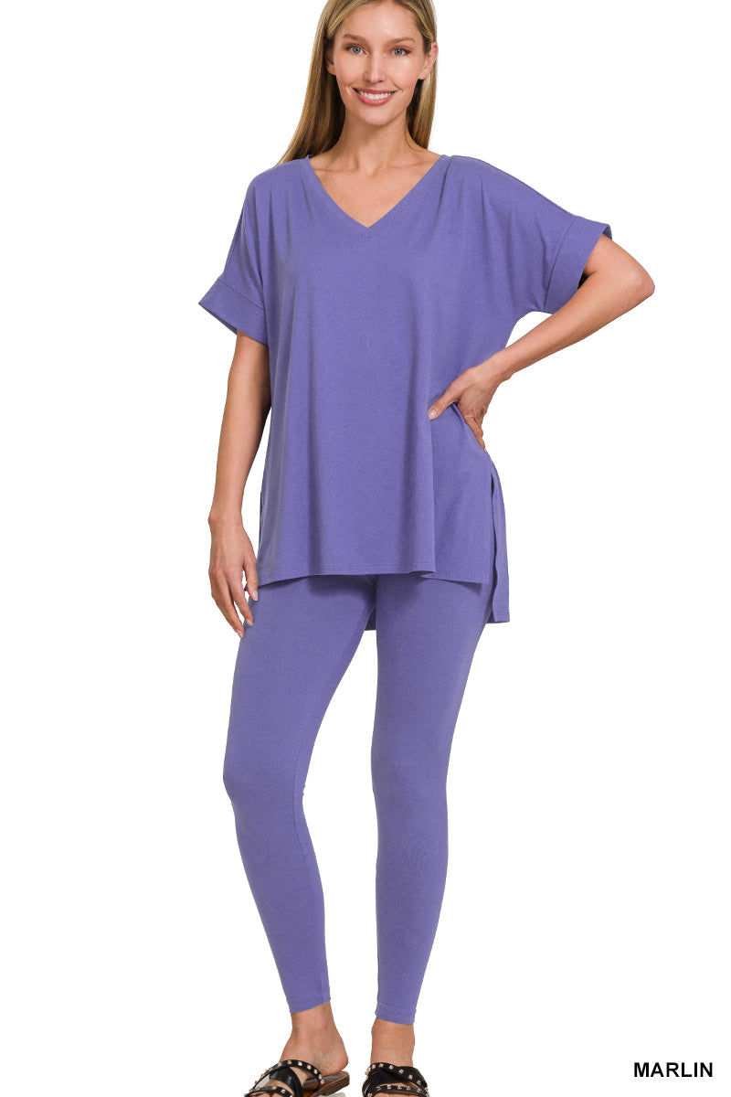 Brushed dty microfiber loungewear set