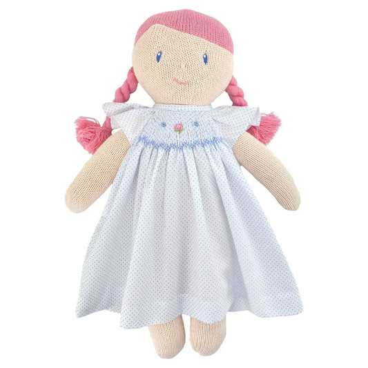 Knit Doll With Blue Dot Dress