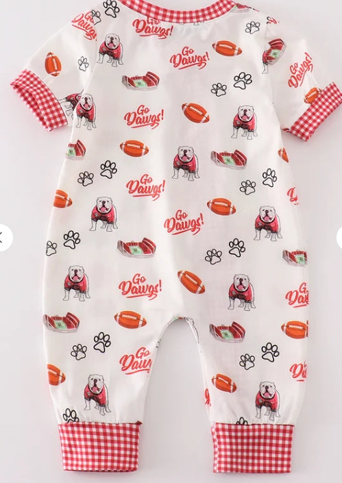 Dawgs Print Boys Pajama Romper