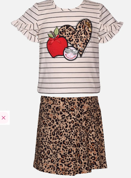Leopard School Skort Set