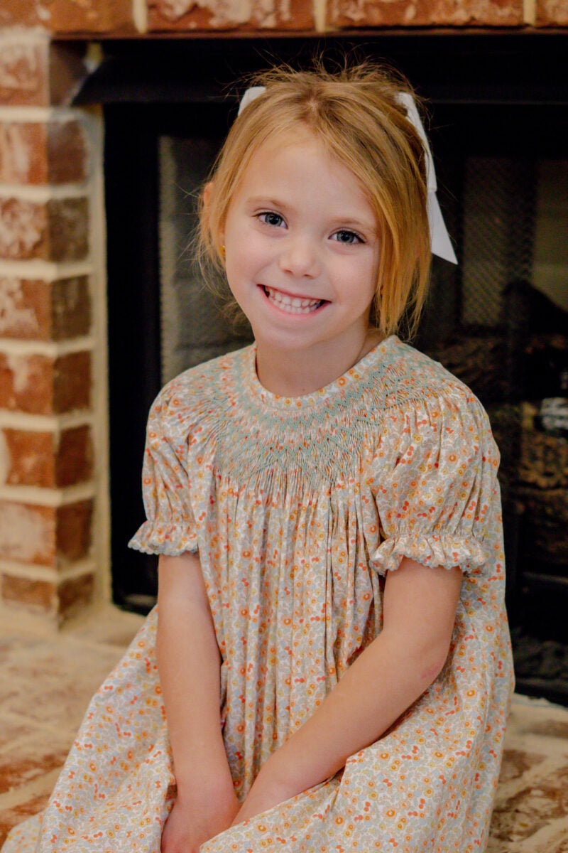 Floral Smocked Bishop Dress