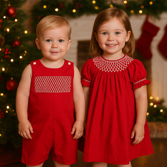 Red Dress with White Pearl