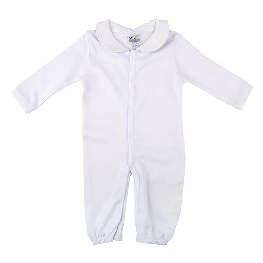 White Smocked Convertible Onesie