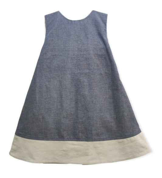 Chambray & White Shift Dress