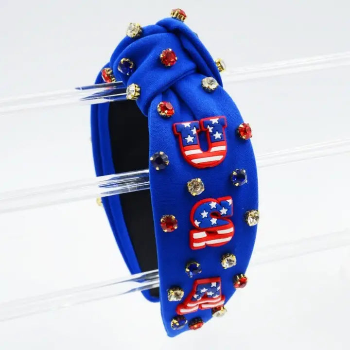 Red or Blue 4th of July Headband