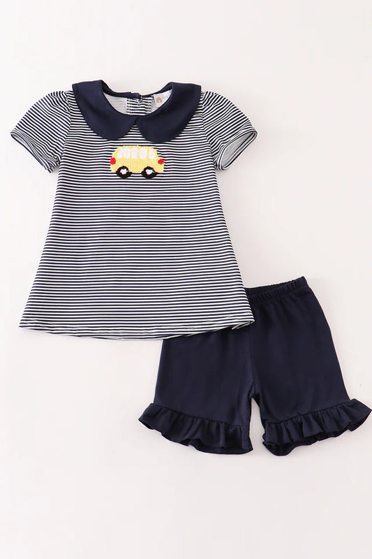 Navy School Bus Short Set
