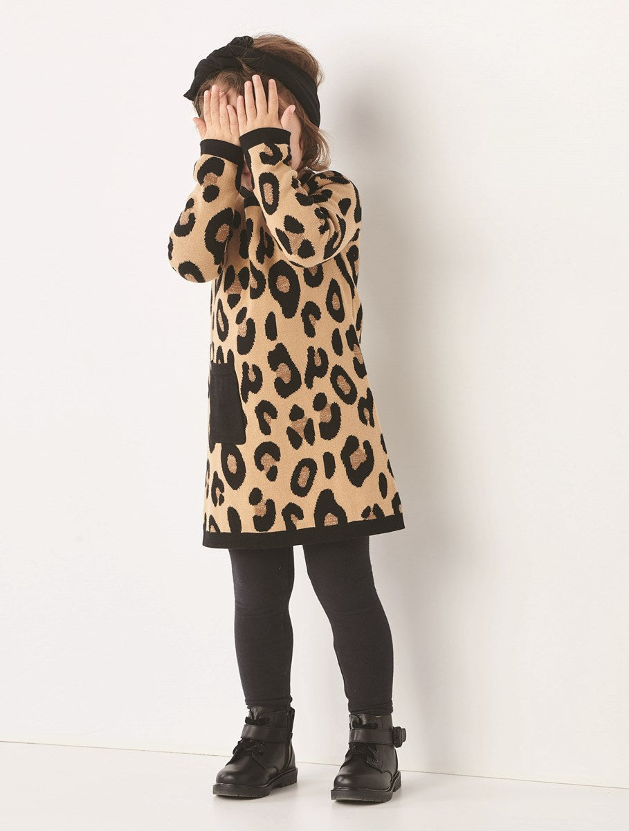 Leopard Knit Cotton Knit Dress