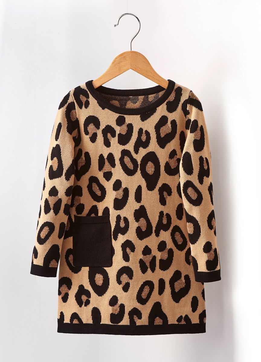 Leopard Knit Cotton Knit Dress