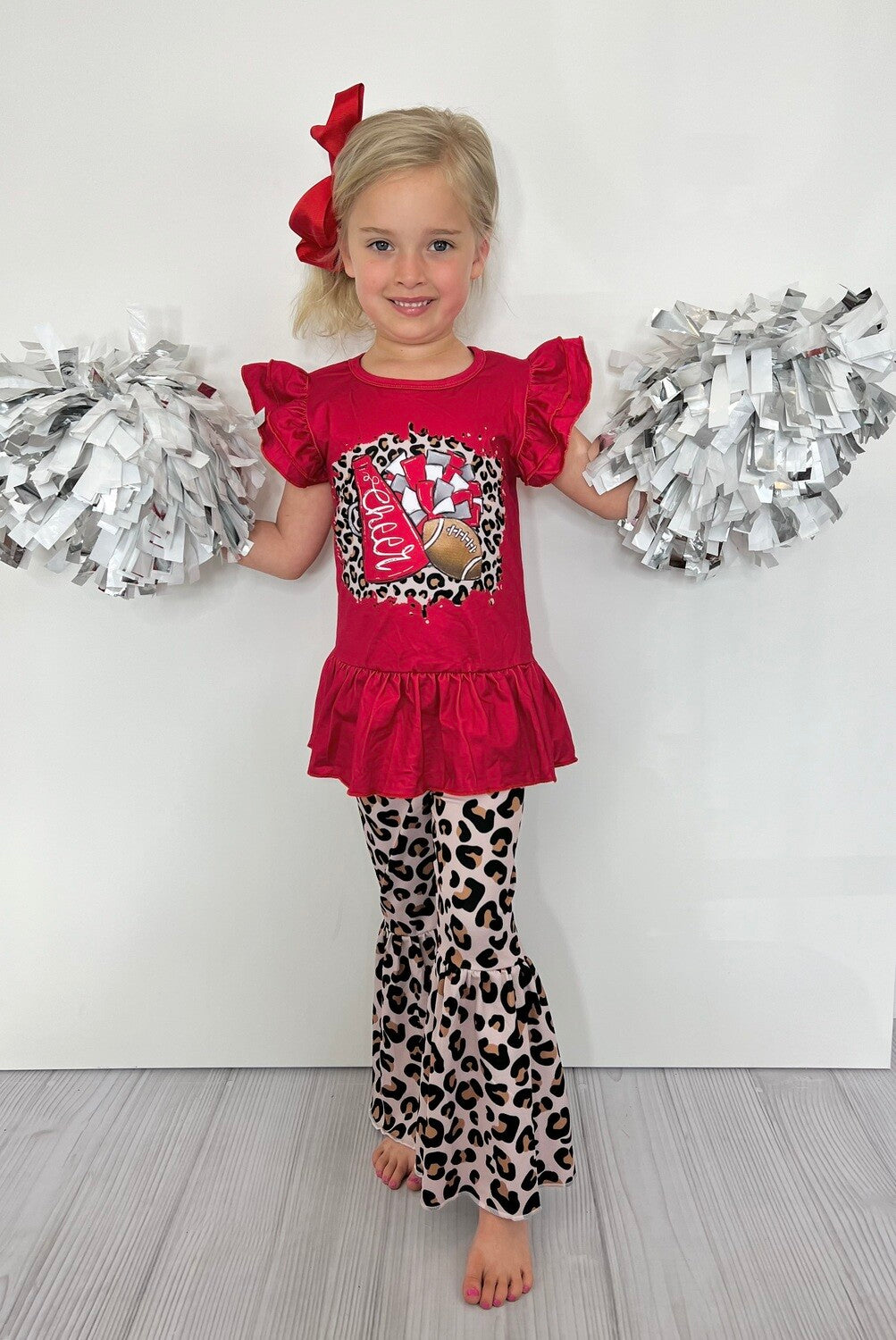 Red Leopard Football Pant Set